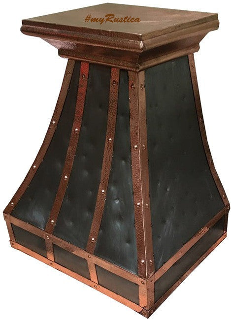 Zinc Vent Hood with Copper Stripes