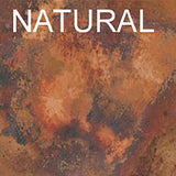 natural copper finishing for the large kitchen range hood in island version