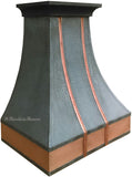 dark zinc range hood side view