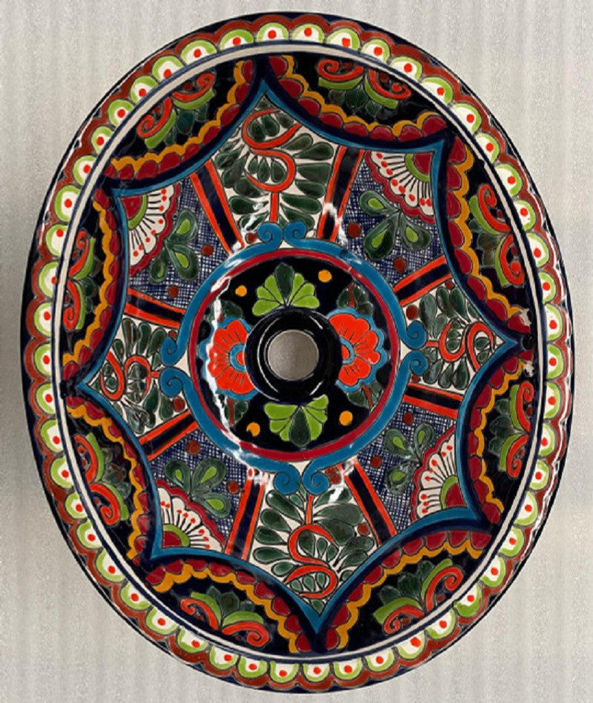 Hand-Painted Talavera Oval Sink on sale