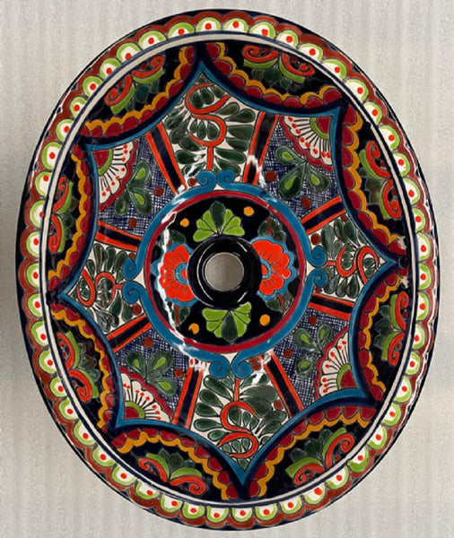 Hand-Painted Talavera Oval Sink on sale