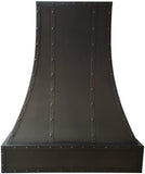 front view of the kitchen hood made of dark zinc