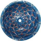 yellow turquoise round talavera bathroom sink