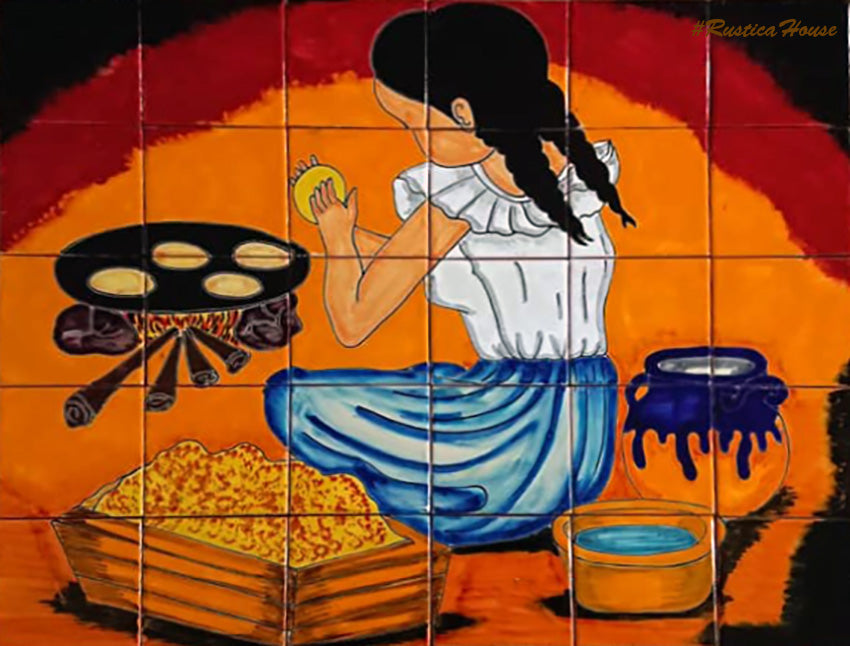 custom mexican backsplash mural