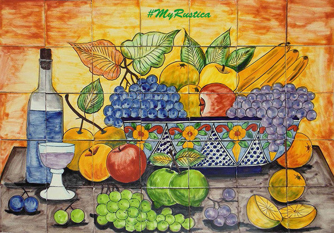 decorative hand crafted backsplash mural