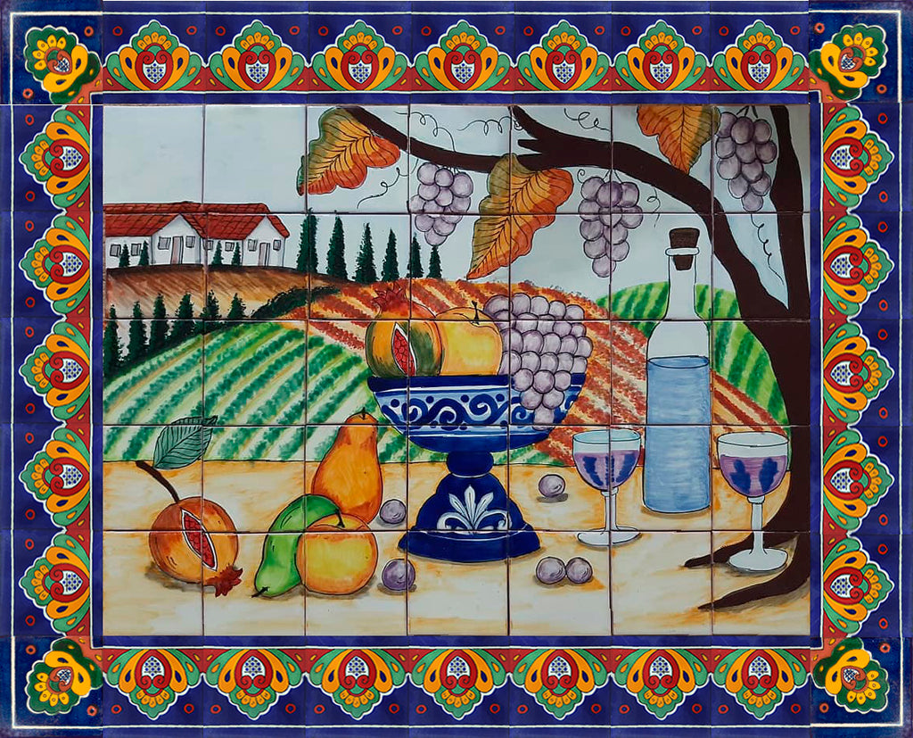 old world custom made kitchen backsplash mural