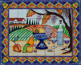 old world custom made kitchen backsplash mural