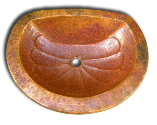 rustic oval copper bathroom sink