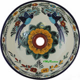 Mexican round talavera bathroom sink