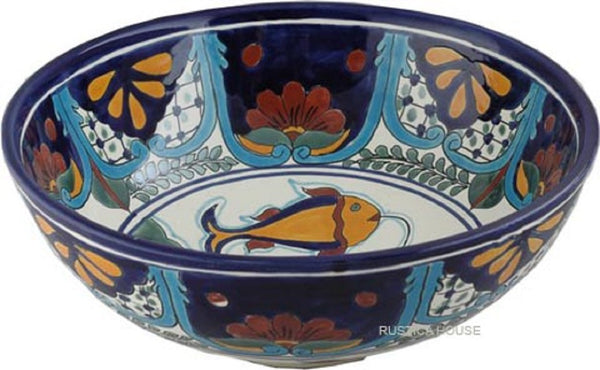 old European round talavera vessel sink