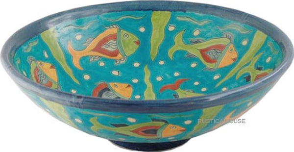 old world round talavera vessel sink