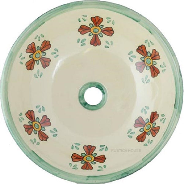 French round talavera bathroom sink