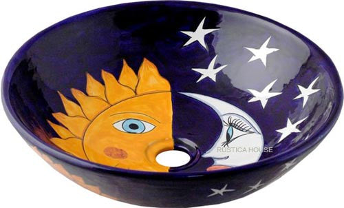 French round talavera vessel sink