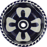 cobalt white round talavera bathroom sink