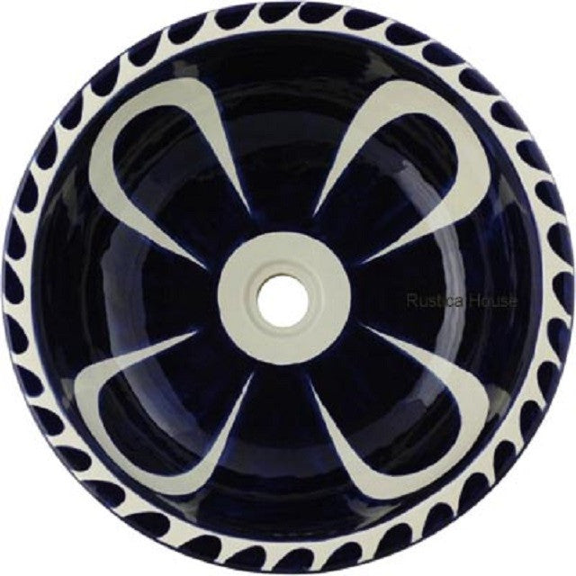 cobalt round talavera bathroom sink