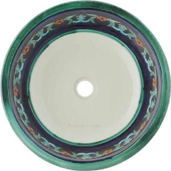 cobalt green round talavera bathroom sink