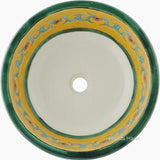 green colonial round talavera bathroom sink