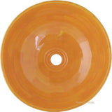 yellow round talavera bathroom sink