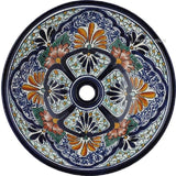 terra cotta old world round talavera bathroom sink