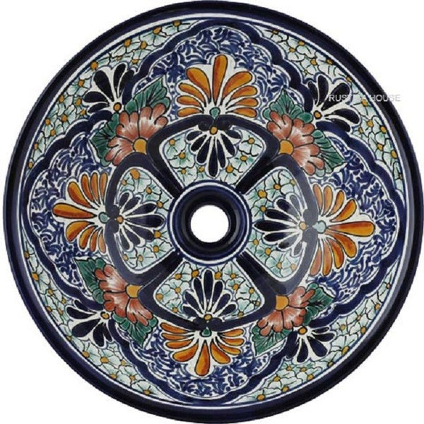 terra cotta old world round talavera bathroom sink