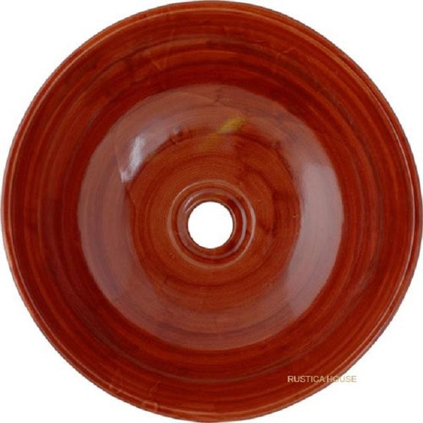terra cotta round talavera bathroom sink