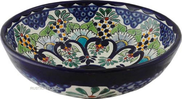 rustic round talavera vessel sink