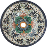 Spanish round talavera bathroom sink