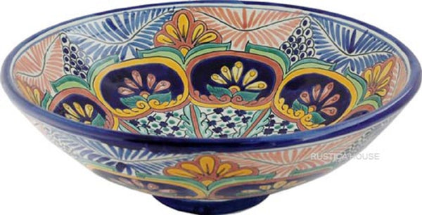 contemporary round talavera vessel sink