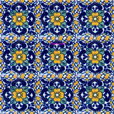 rustic yellow dark blue talavera tile