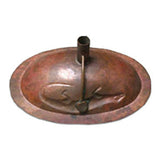 antique undermount copper bathroom sink drain fixture plumbing detail