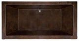 drop-in copper bathtub top view