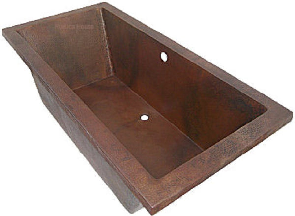 drop-in copper bathtub dark