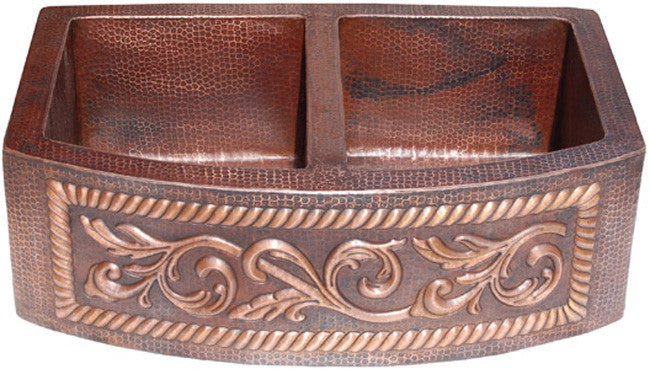 custom traditional copper kitchen apron sink