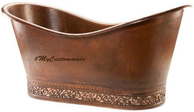 traditional copper bathtub