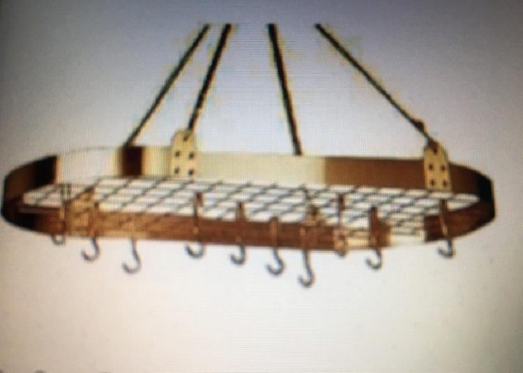 kitchen copper pot rack