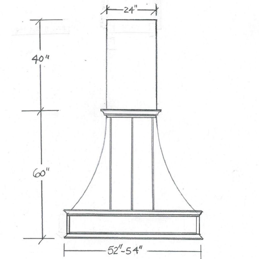 Custom Copper Range Hood Chimney