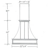 Custom Copper Range Hood Chimney