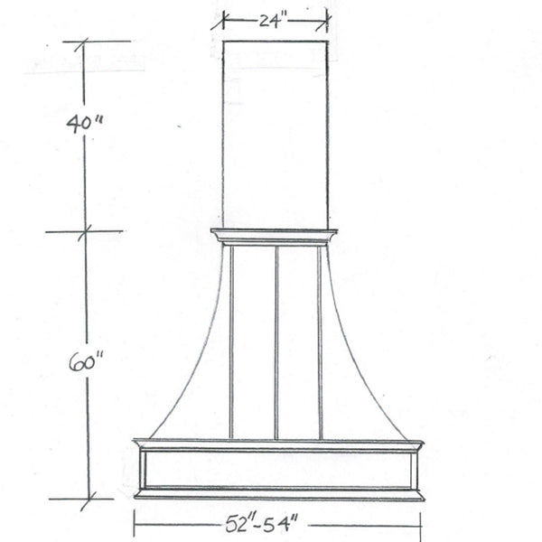 Custom Copper Range Hood Chimney