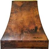 custom hammered copper range hood