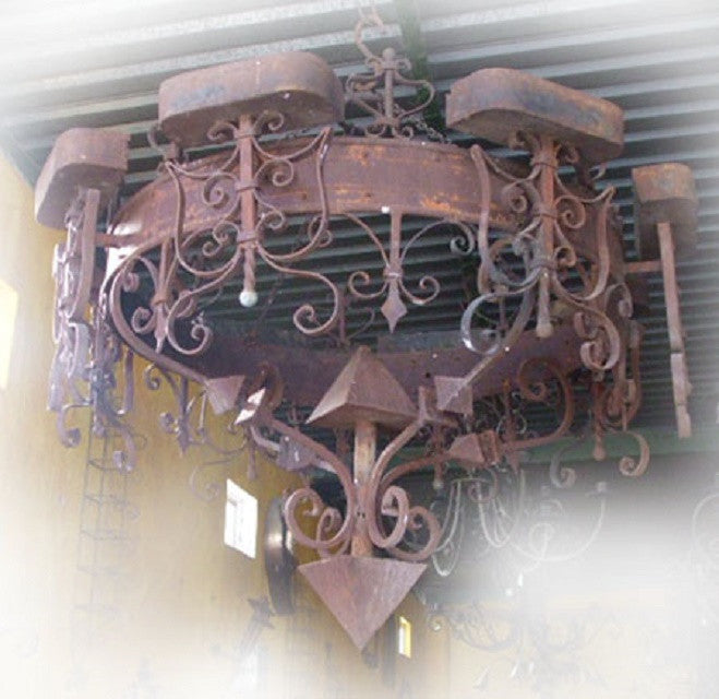 primitive iron chandelier