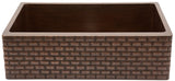 hammered European copper kitchen apron sink