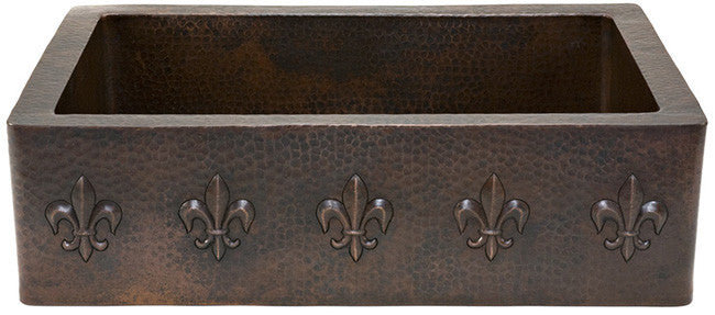 European copper kitchen apron sink