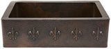 European copper kitchen apron sink