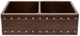 custom hammered country copper kitchen apron sink