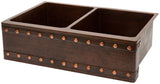custom hammered country copper apron sink