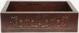 Mexican copper kitchen apron sink