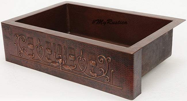 Mexican copper apron sink
