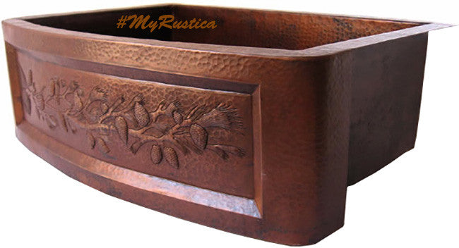 custom old world copper apron sink