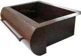 custom made rustic copper apron sink