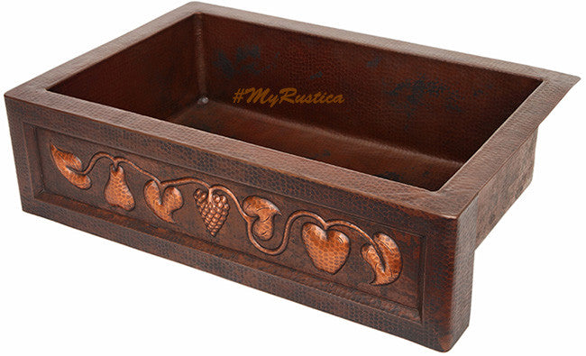 custom made country copper apron sink
